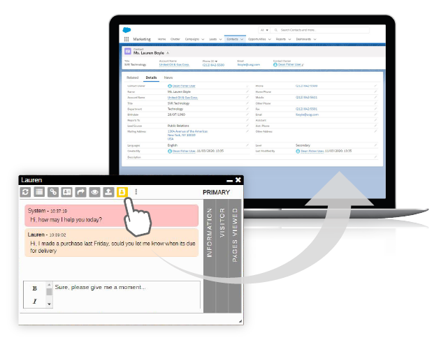 Integrate Salesforce into your Click4Assistance dashboard.