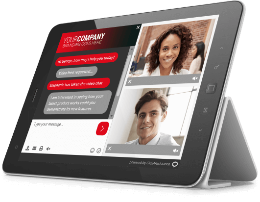 Communicate with visitors using the Click4Assistance video chat software.
