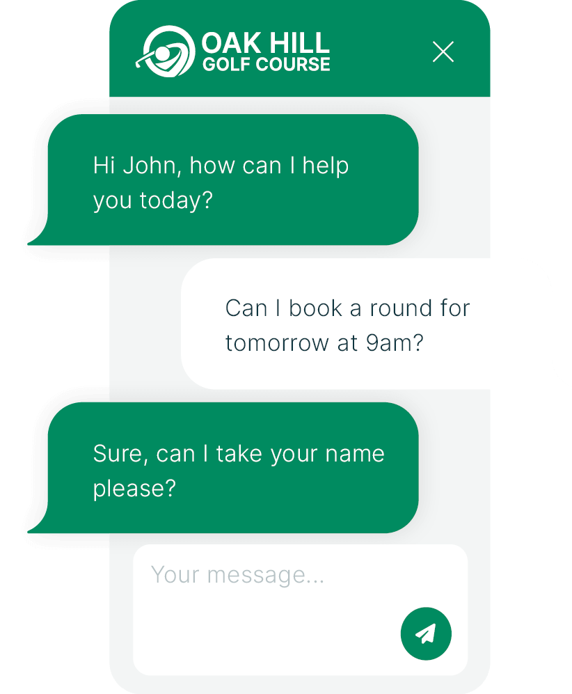 Example of a live chat conversation using a reactive Experience.