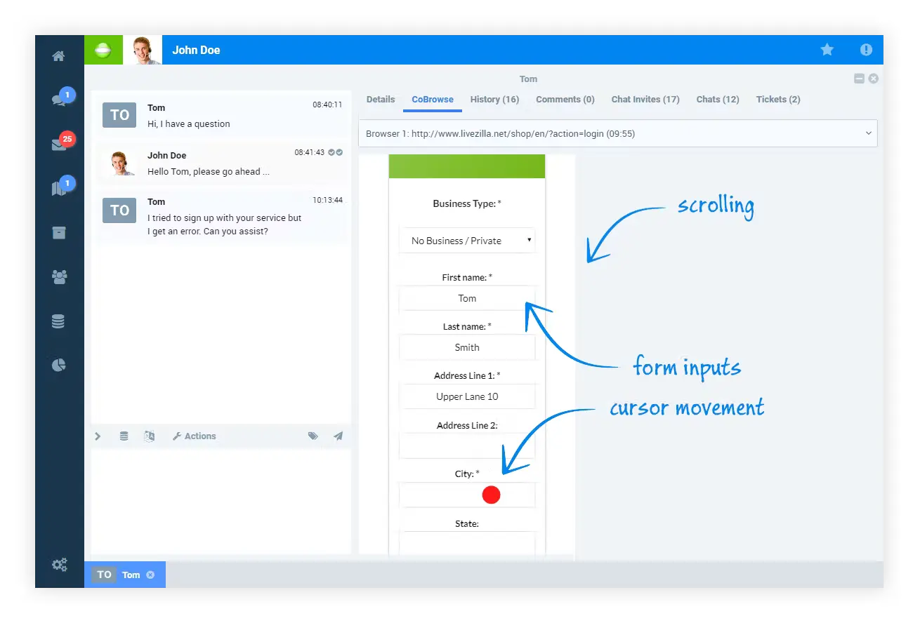 chat box for website.