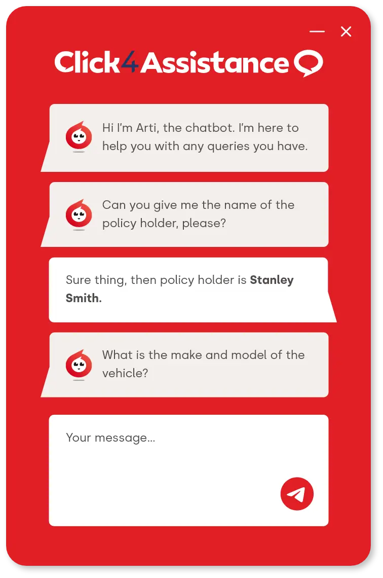 Chat window examples of Arti demonstrating AI chatbot for business websites