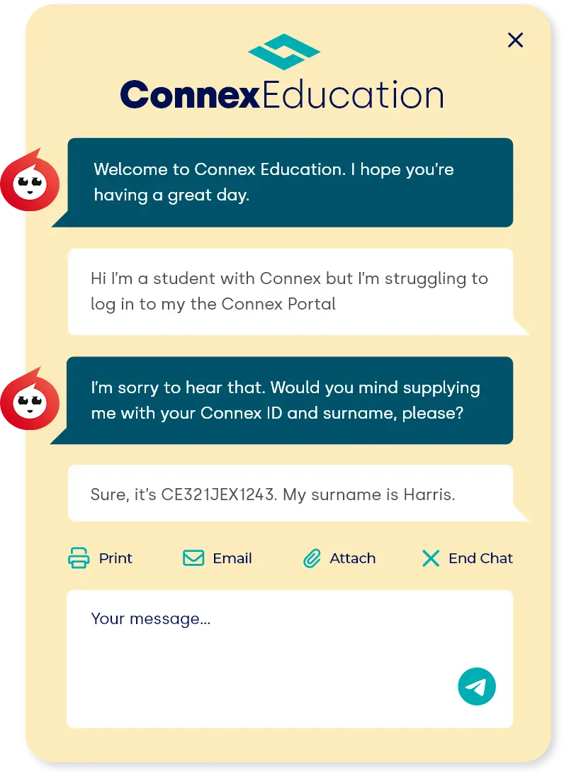 A education chat window widget