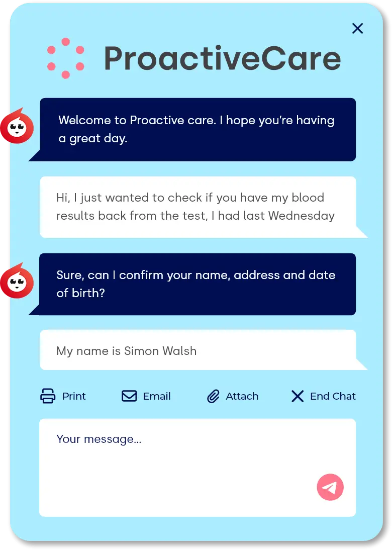 A government chat window widget