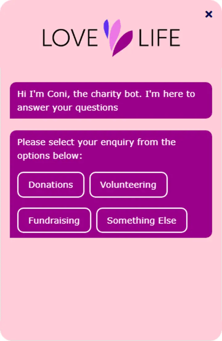 Coni handling a charity live chat conversation