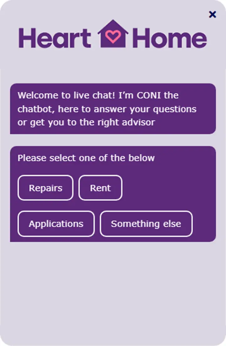 Coni handling a housing live chat conversation