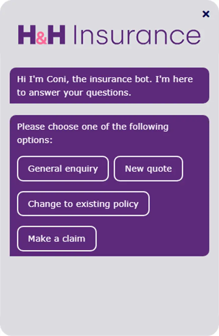 Coni handling an insurance live chat conversation