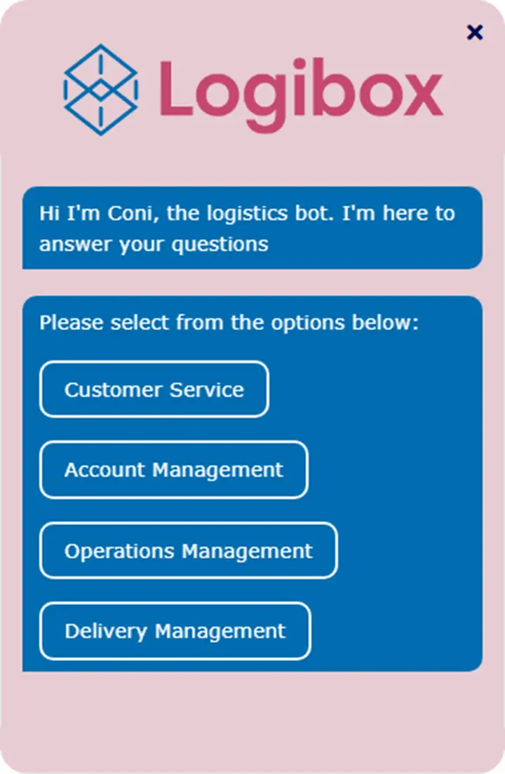 Coni handling a logistics live chat conversation