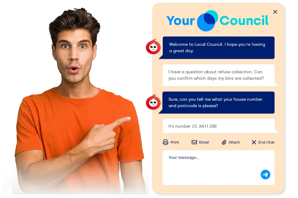 A citizen amazed by Arti the AI Agent