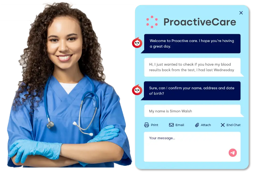 A nurse amazed by Arti the AI Agent