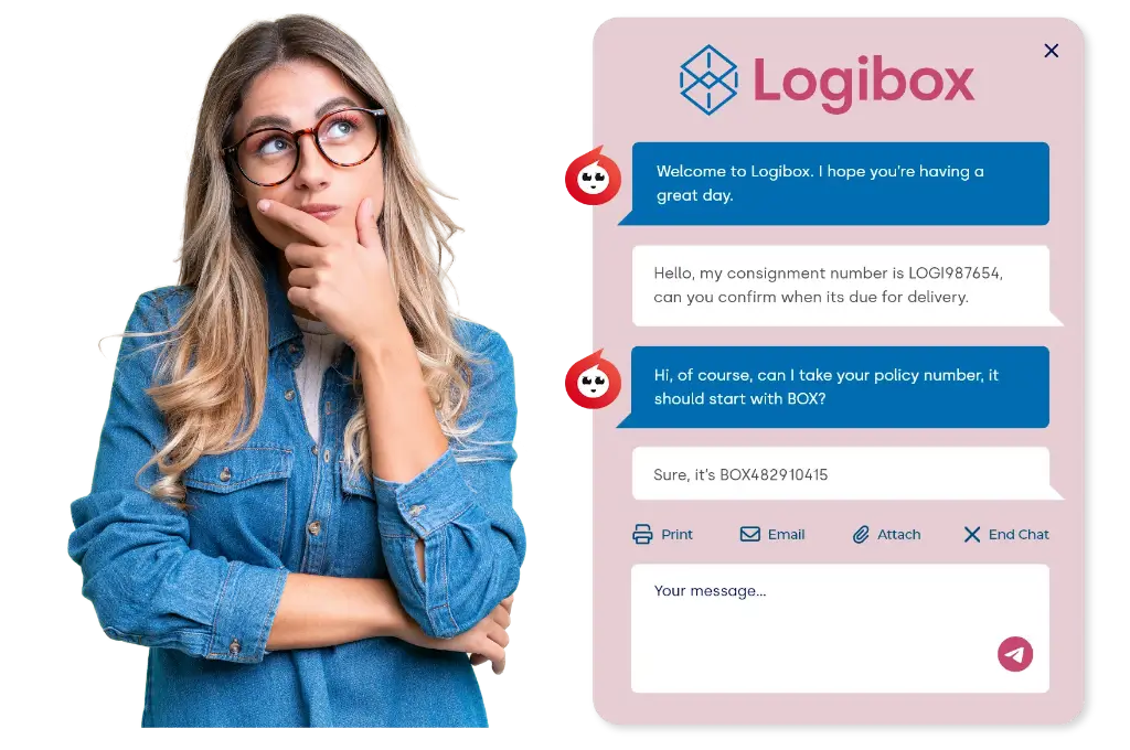 A warehouse worker amazed by Arti the AI Agent