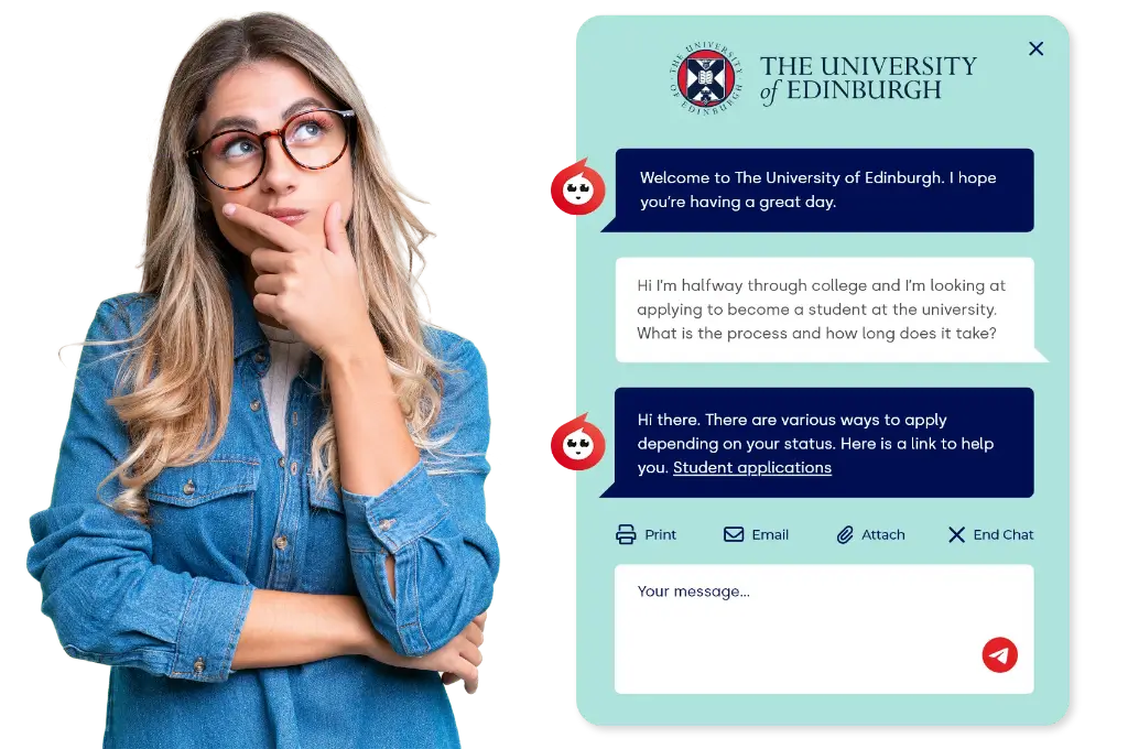 A student amazed by Arti the AI Agent