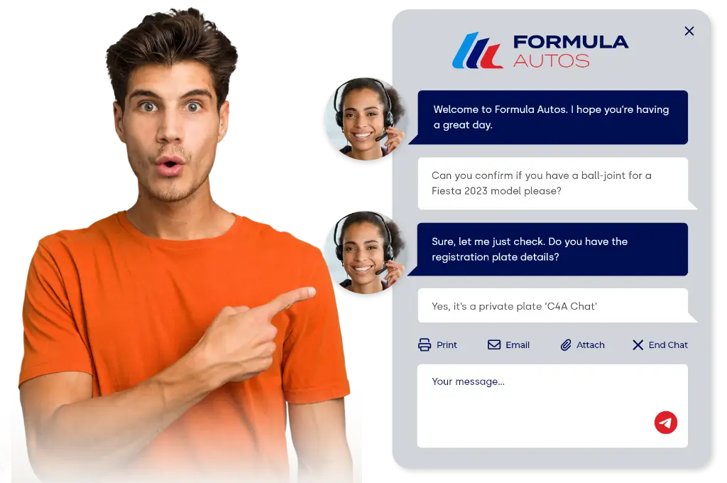 A customer impressed with the live chat window