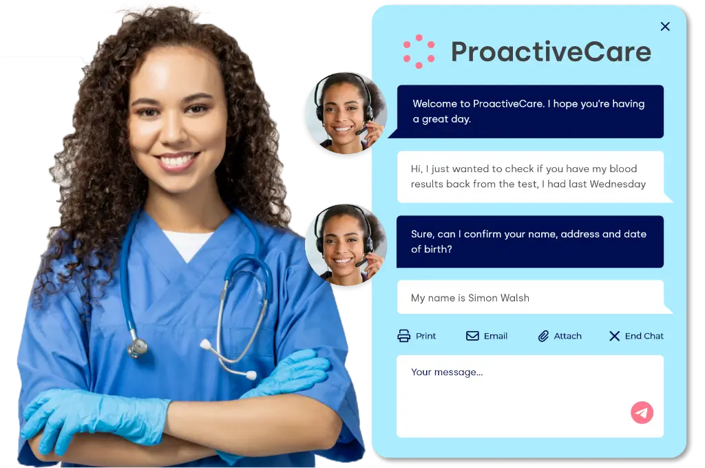 A customer service agent with a headset