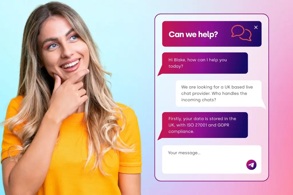 A live chat window added to a website