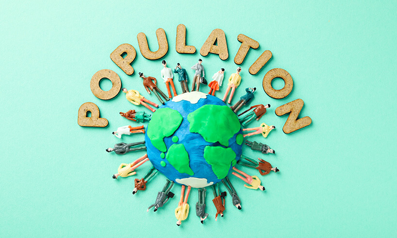 concept or composition of world population day